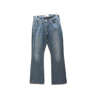 Y2K VTG Levi Signature Curvy Bootcut Jeans Low Rise Wm 10M Dark Wash Solid Blue